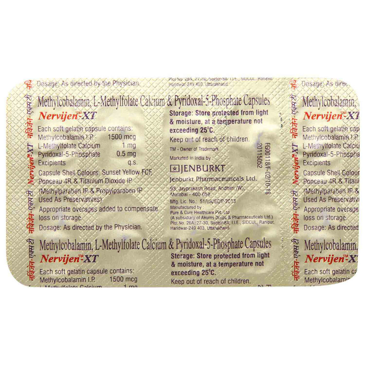 Nervijen XT Capsule 10's, Pack of 10 CAPSULES Nervijen XT Capsule 10's, Pack of 10 CAPSULES