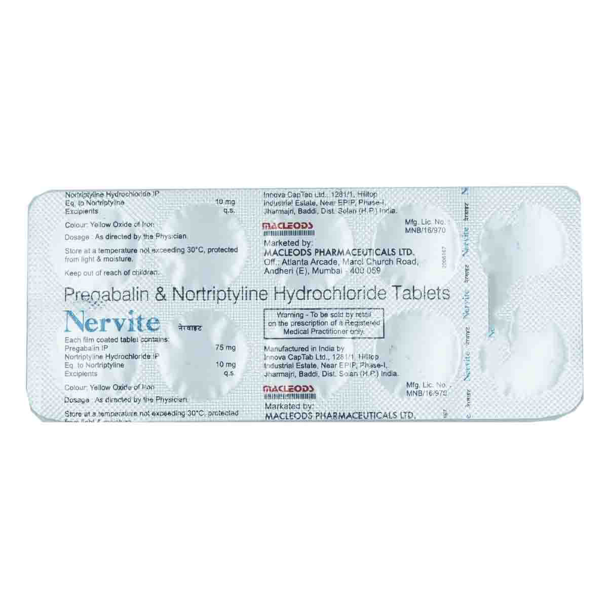 Nervite Tablet 10's, Pack of 10 TabletS Nervite Tablet 10's, Pack of 10 TabletS