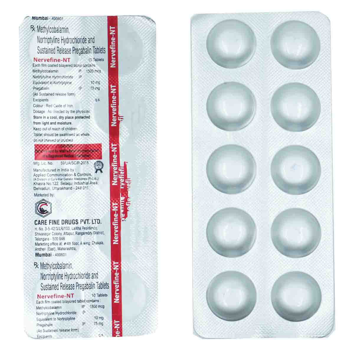 Nervefine-NT Tablet 10's, Pack of 10 TabletS Nervefine-NT Tablet 10's, Pack of 10 TabletS