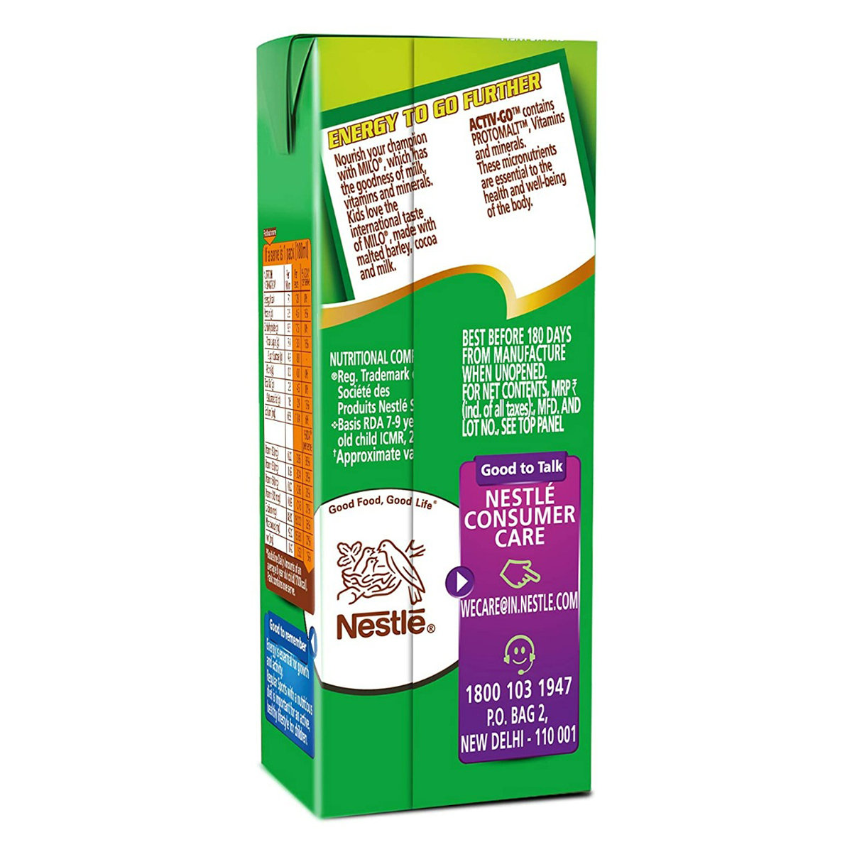 Nestle Milo Active-Go Cocoa-Malt Milk Health Drink, 180 ml, Pack of 1 Nestle Milo Active-Go Cocoa-Malt Milk Health Drink, 180 ml, Pack of 1