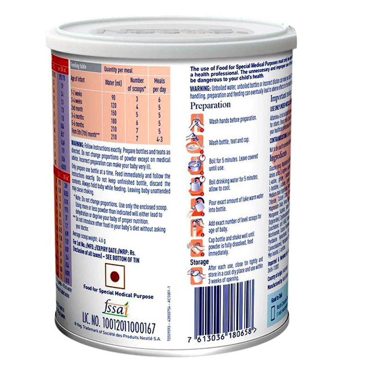 Nestle Alfamino Infant Formula (0 to 12 Months) Powder, 400 gm, Pack of 1 Nestle Alfamino Infant Formula (0 to 12 Months) Powder, 400 gm, Pack of 1