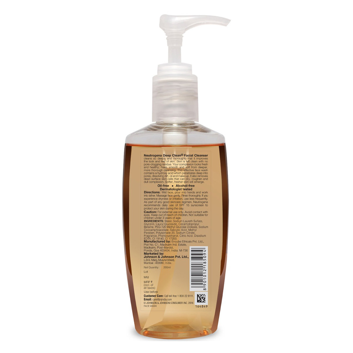 Neutrogena Deep Clean Facial Cleanser 200 ml | Deeply Cleanses | Improves Complexion | For Normal to Oily Skin, Pack of 1 Neutrogena Deep Clean Facial Cleanser 200 ml | Deeply Cleanses | Improves Complexion | For Normal to Oily Skin, Pack of 1