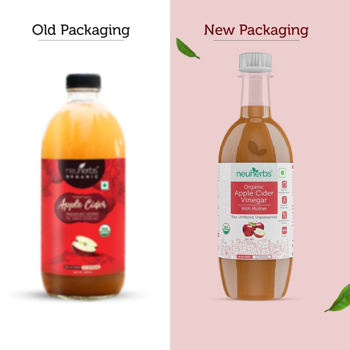 Neuherbs Organic Apple Cider Vinegar with Mother, 500 ml, Pack of 1 Neuherbs Organic Apple Cider Vinegar with Mother, 500 ml, Pack of 1