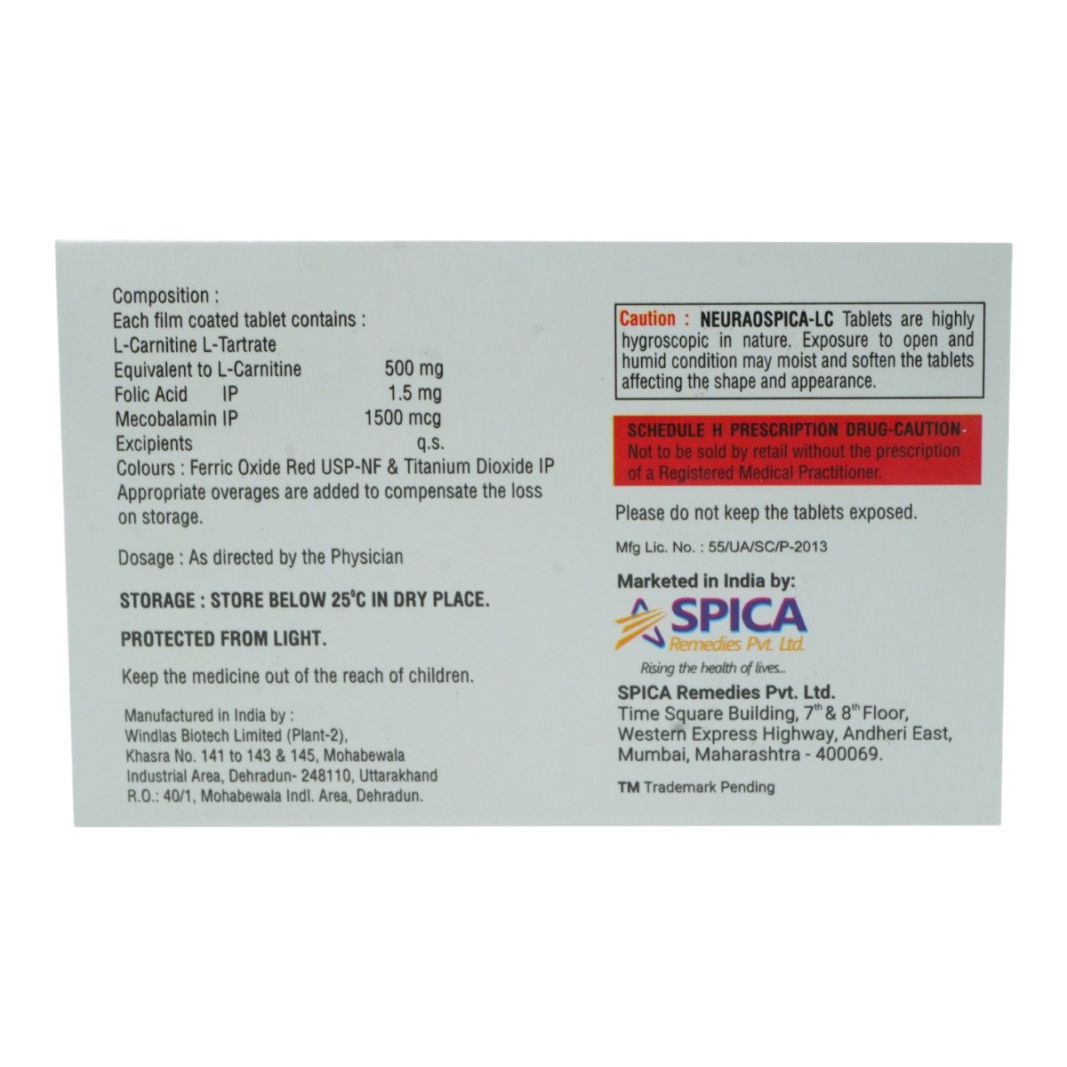 Neurospica-LC Tablet 10's, Pack of 10 TabletS Neurospica-LC Tablet 10's, Pack of 10 TabletS