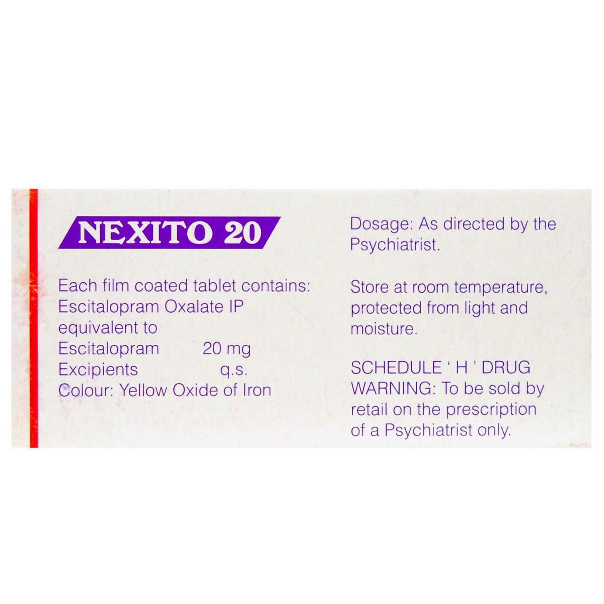 Nexito 20 Tablet 10's, Pack of 10 TABLETS Nexito 20 Tablet 10's, Pack of 10 TABLETS