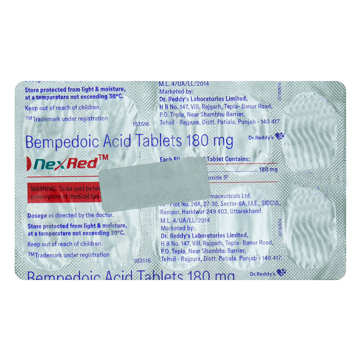 Nexred 180 mg Tablet 10's, Pack of 10 TabletS Nexred 180 mg Tablet 10's, Pack of 10 TabletS