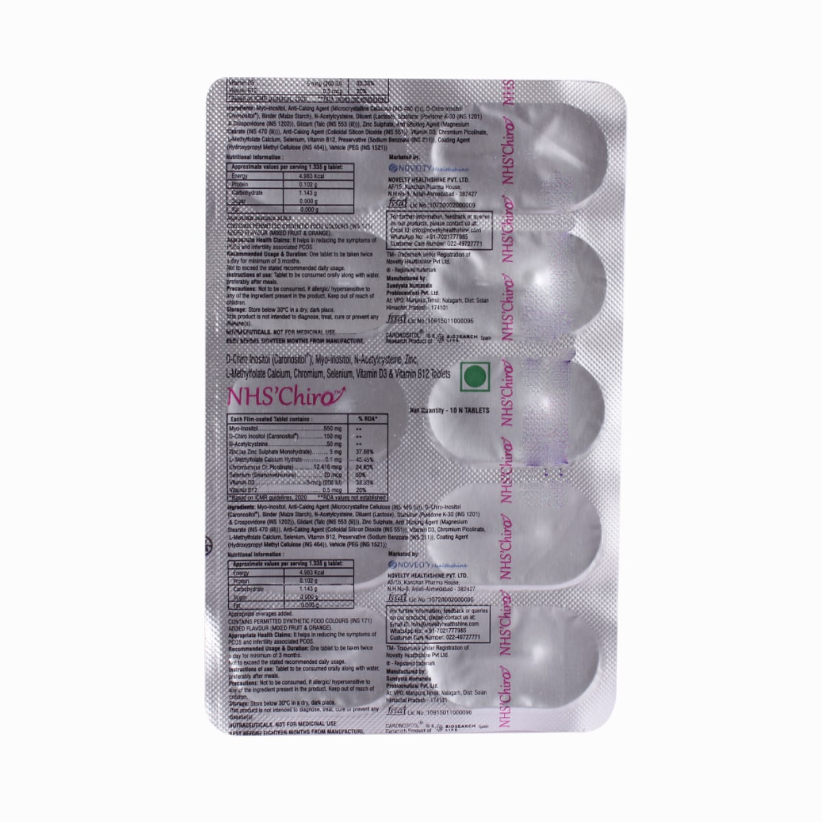 Nhs Chiro Tablet 10's, Pack of 10 Nhs Chiro Tablet 10's, Pack of 10