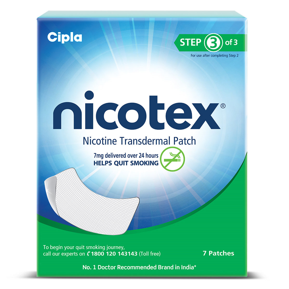 Nicotex 7mg Nicotine Transdermal Patches, 7 Count, Pack of 1 PATCHES Nicotex 7mg Nicotine Transdermal Patches, 7 Count, Pack of 1 PATCHES
