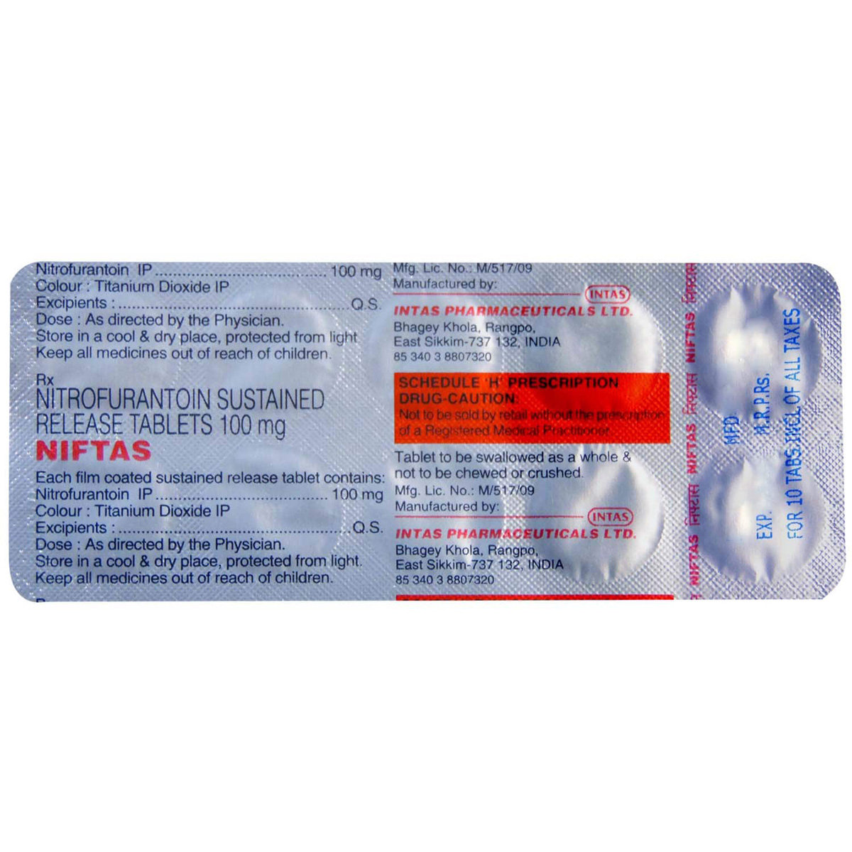 Niftas 100 mg Tablet 10's, Pack of 10 TABLETS Niftas 100 mg Tablet 10's, Pack of 10 TABLETS