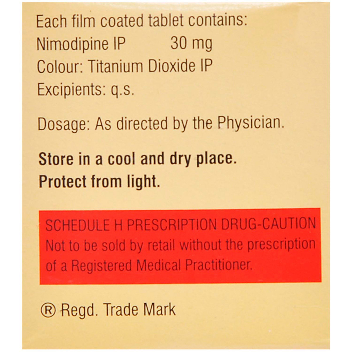 Nimodip Tablet 10's, Pack of 10 TABLETS Nimodip Tablet 10's, Pack of 10 TABLETS