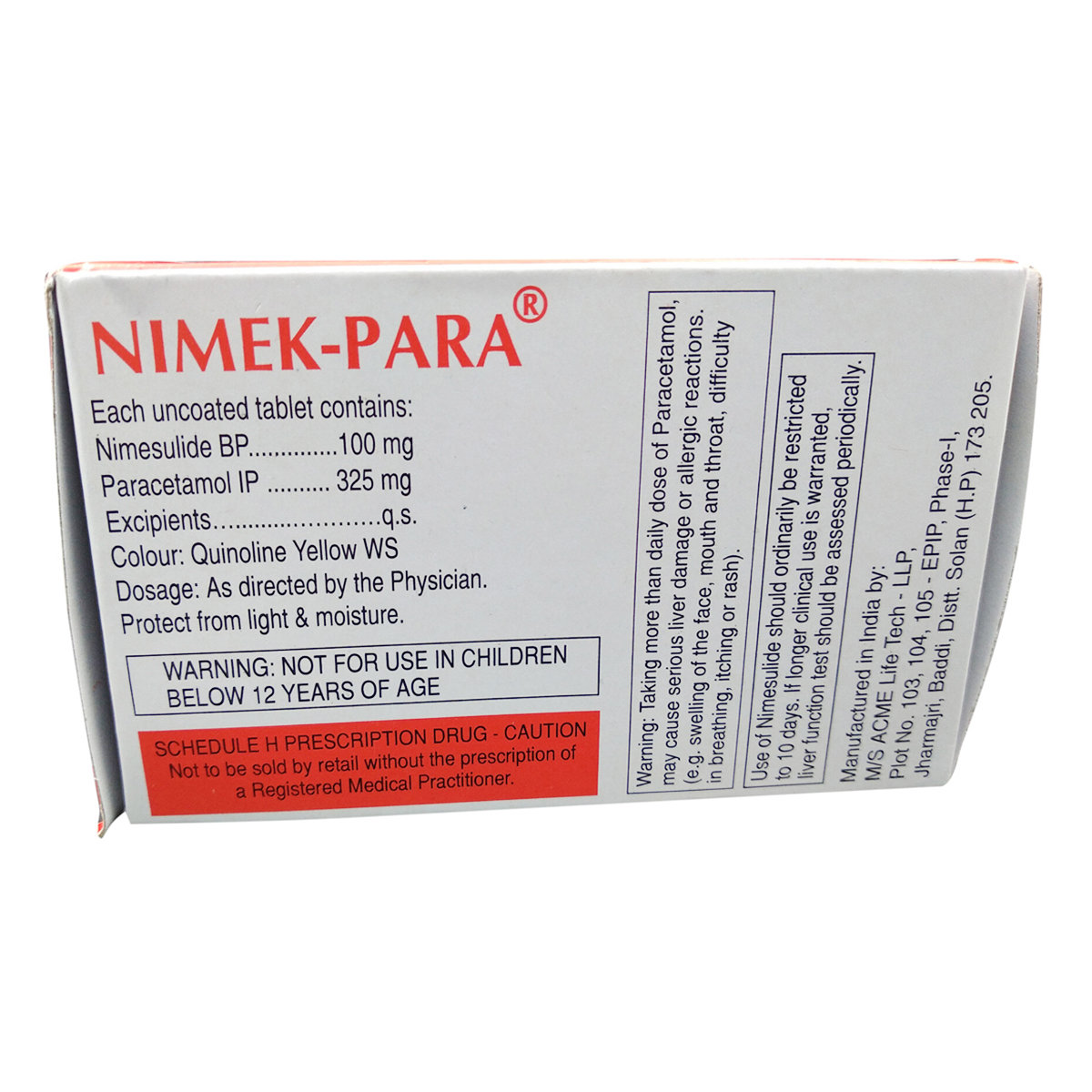 Nimek-Para Tablet 15's, Pack of 15 TABLETS Nimek-Para Tablet 15's, Pack of 15 TABLETS