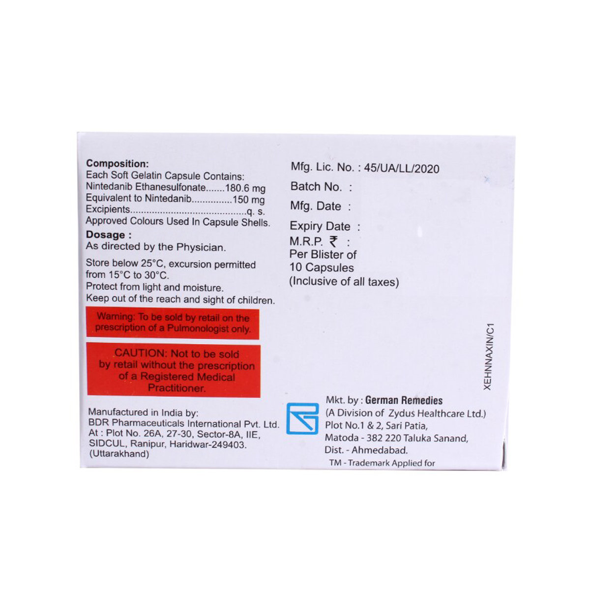 Nindev 150 mg Softgel Capsule 10's, Pack of 10 CapsuleS Nindev 150 mg Softgel Capsule 10's, Pack of 10 CapsuleS