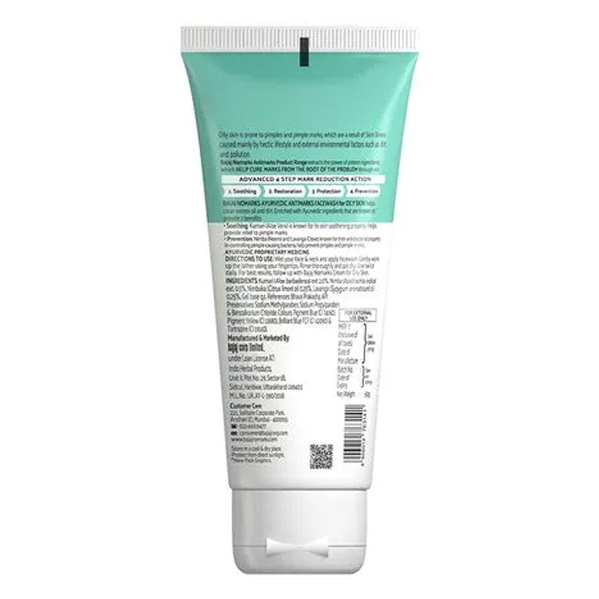 Bajaj Nomarks Ayurvedic Antimarks Face Wash 50 gm | Neem, Aloe Vera, Clove | Prevent Marks | For Oily Skin, Pack of 1 Bajaj Nomarks Ayurvedic Antimarks Face Wash 50 gm | Neem, Aloe Vera, Clove | Prevent Marks | For Oily Skin, Pack of 1