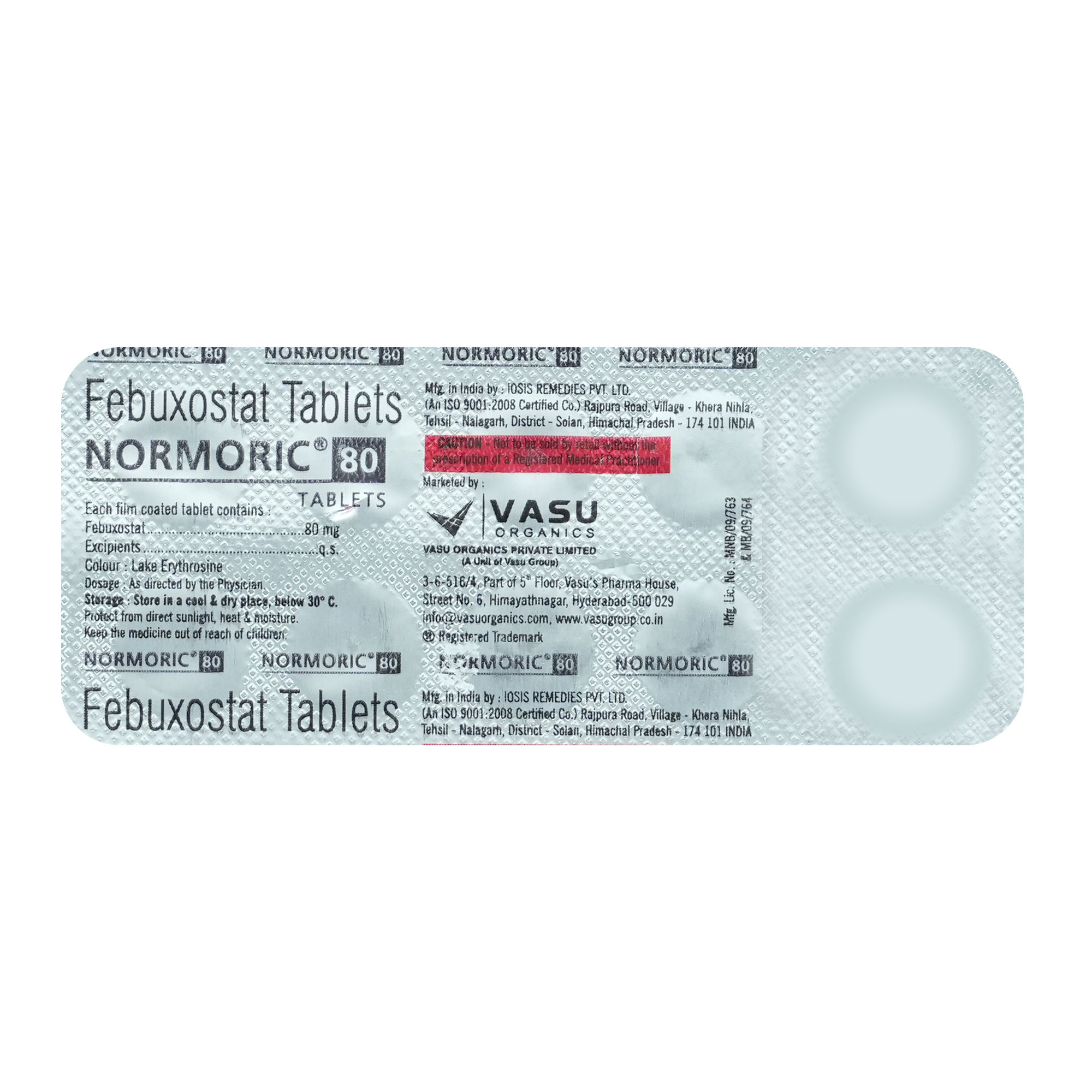 NORMORIC 80MG TABLET 10'S, Pack of 10 TABLETS NORMORIC 80MG TABLET 10'S, Pack of 10 TABLETS