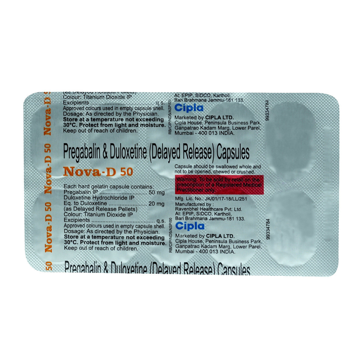 Nova-D 50 Capsule 10's, Pack of 10 Nova-D 50 Capsule 10's, Pack of 10