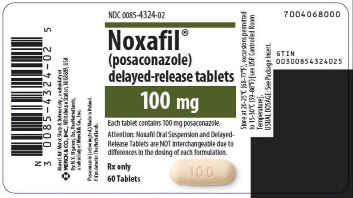 Noxafil 100 Tablet 2X12's, Pack of 1 TABLET Noxafil 100 Tablet 2X12's, Pack of 1 TABLET