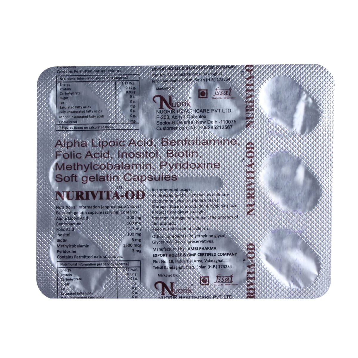 Nurivita OD Capsule 10's, Pack of 10 CAPSULES Nurivita OD Capsule 10's, Pack of 10 CAPSULES