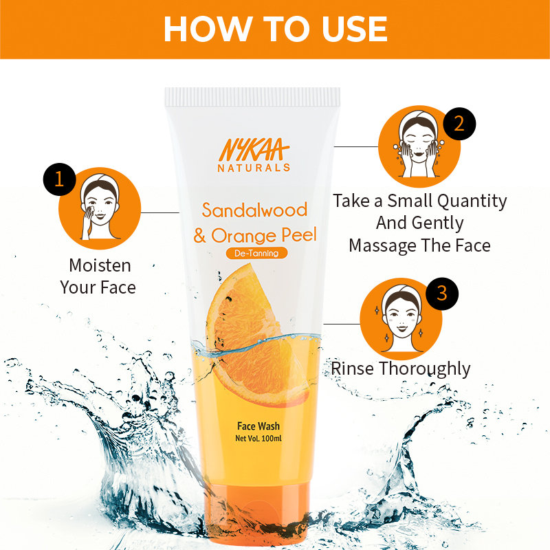 Nykaa Naturals Sandalwood & Orange Peel Face Wash 100 ml | Sandalwood & Orange | De-Tanning Face Wash For Tan Removal | Deep Cleansing | For Men & Women | For All Skin Type, Pack of 1 Nykaa Naturals Sandalwood & Orange Peel Face Wash 100 ml | Sandalwood & Orange | De-Tanning Face Wash For Tan Removal | Deep Cleansing | For Men & Women | For All Skin Type, Pack of 1