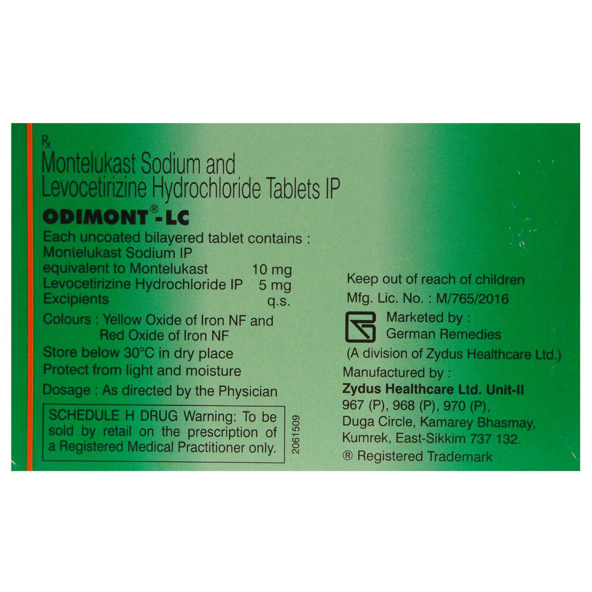 Odimont-LC Tablet 15's, Pack of 15 TABLETS Odimont-LC Tablet 15's, Pack of 15 TABLETS