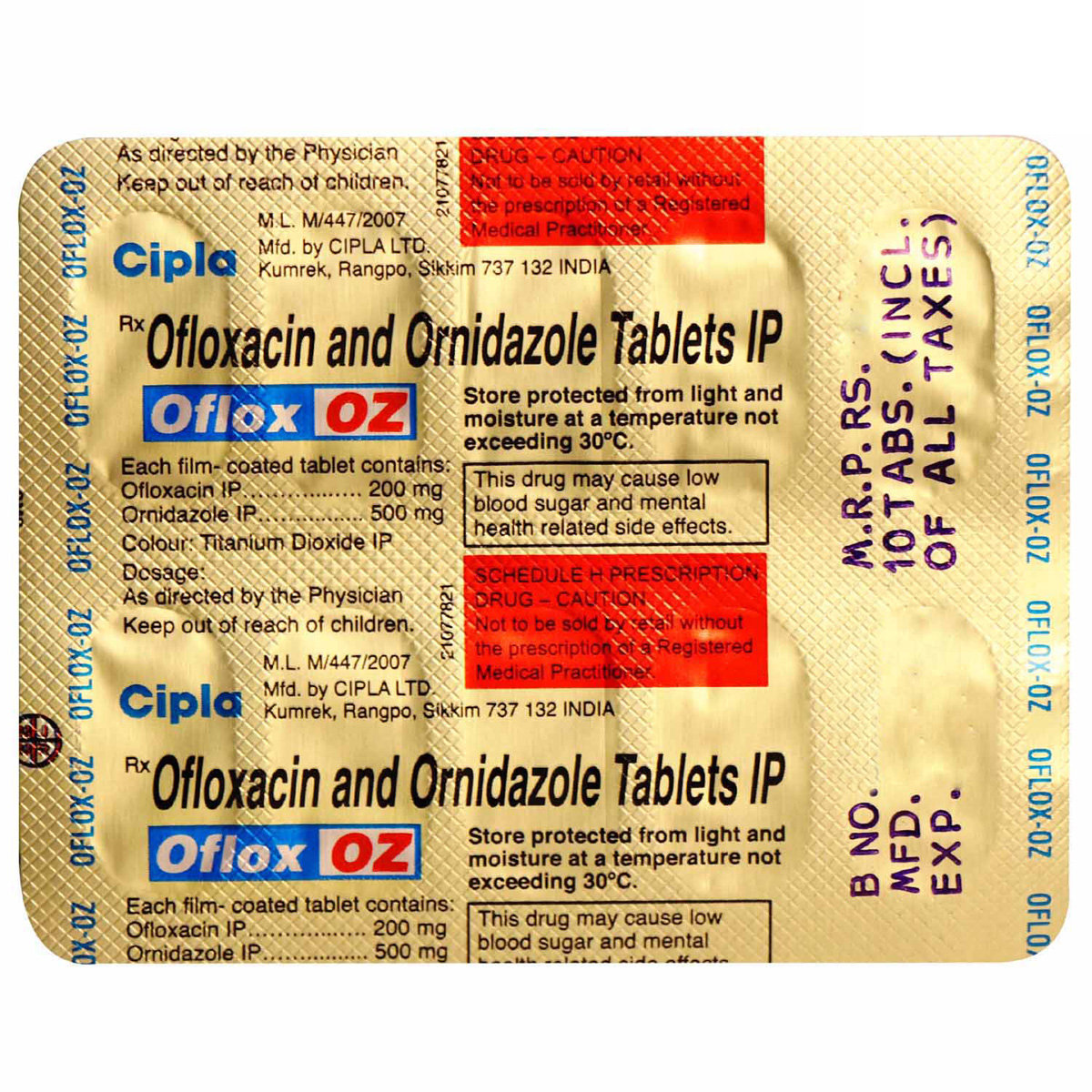 Oflox OZ Tablet 10's, Pack of 10 TABLETS Oflox OZ Tablet 10's, Pack of 10 TABLETS