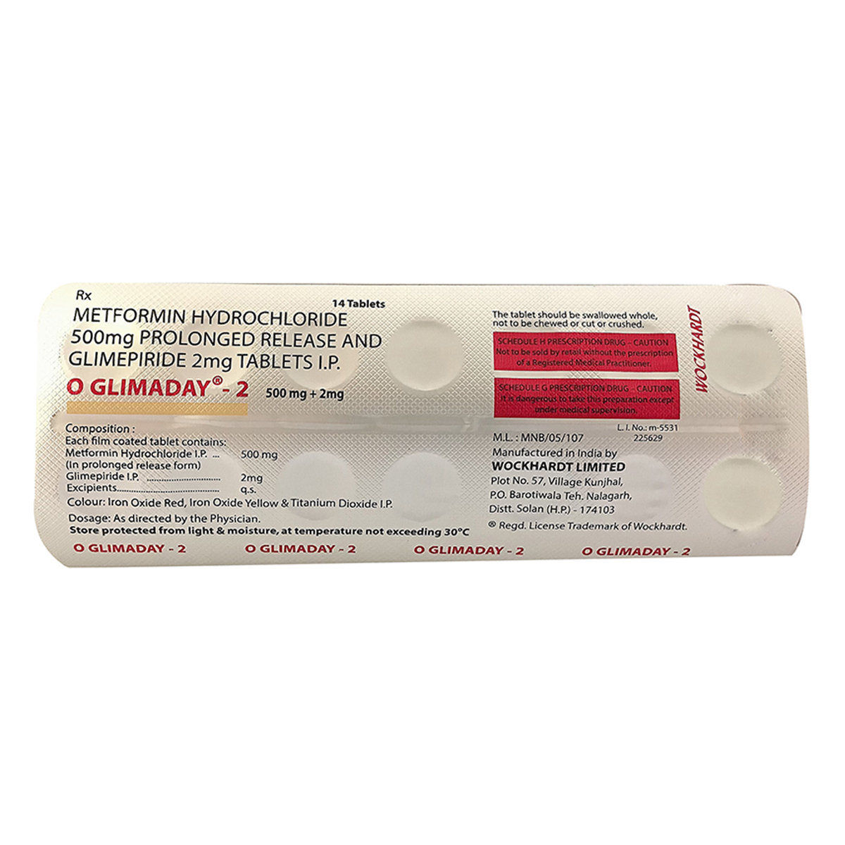 O Glimaday-2 Tablet 14's, Pack of 14 TabletS O Glimaday-2 Tablet 14's, Pack of 14 TabletS