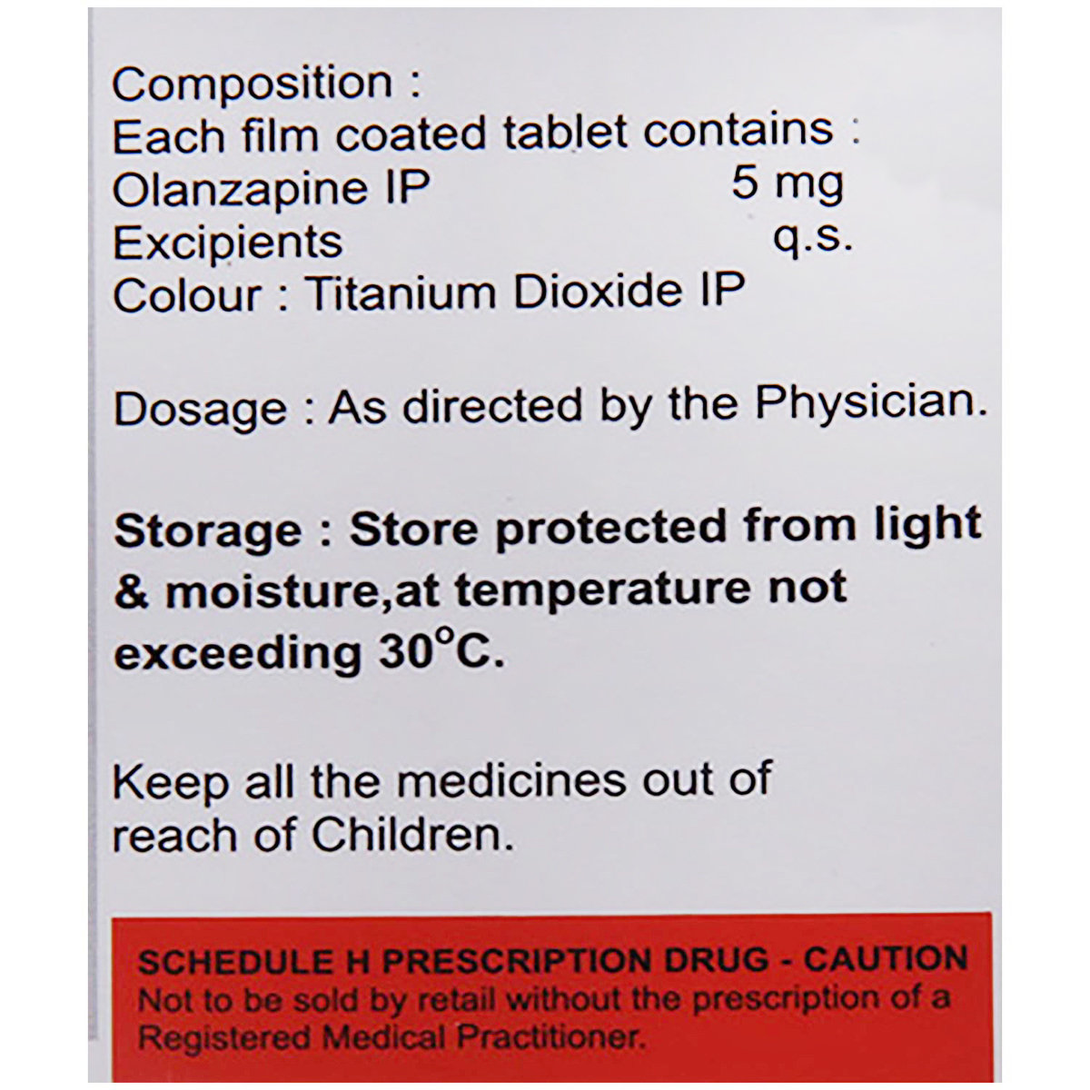 Olanex 5 Tablet 10's, Pack of 10 TABLETS Olanex 5 Tablet 10's, Pack of 10 TABLETS