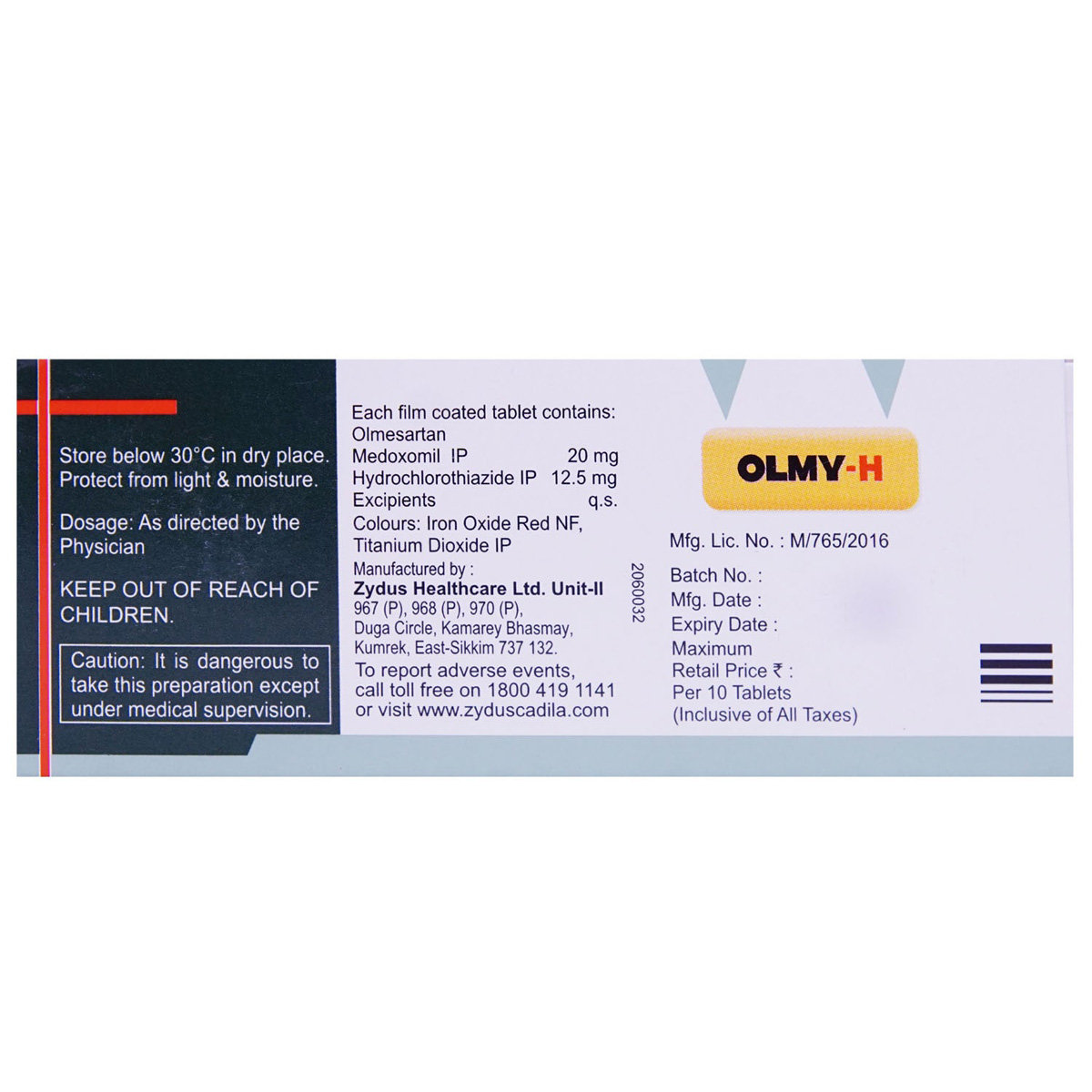 Olmy-H Tablet 10's, Pack of 10 TABLETS Olmy-H Tablet 10's, Pack of 10 TABLETS