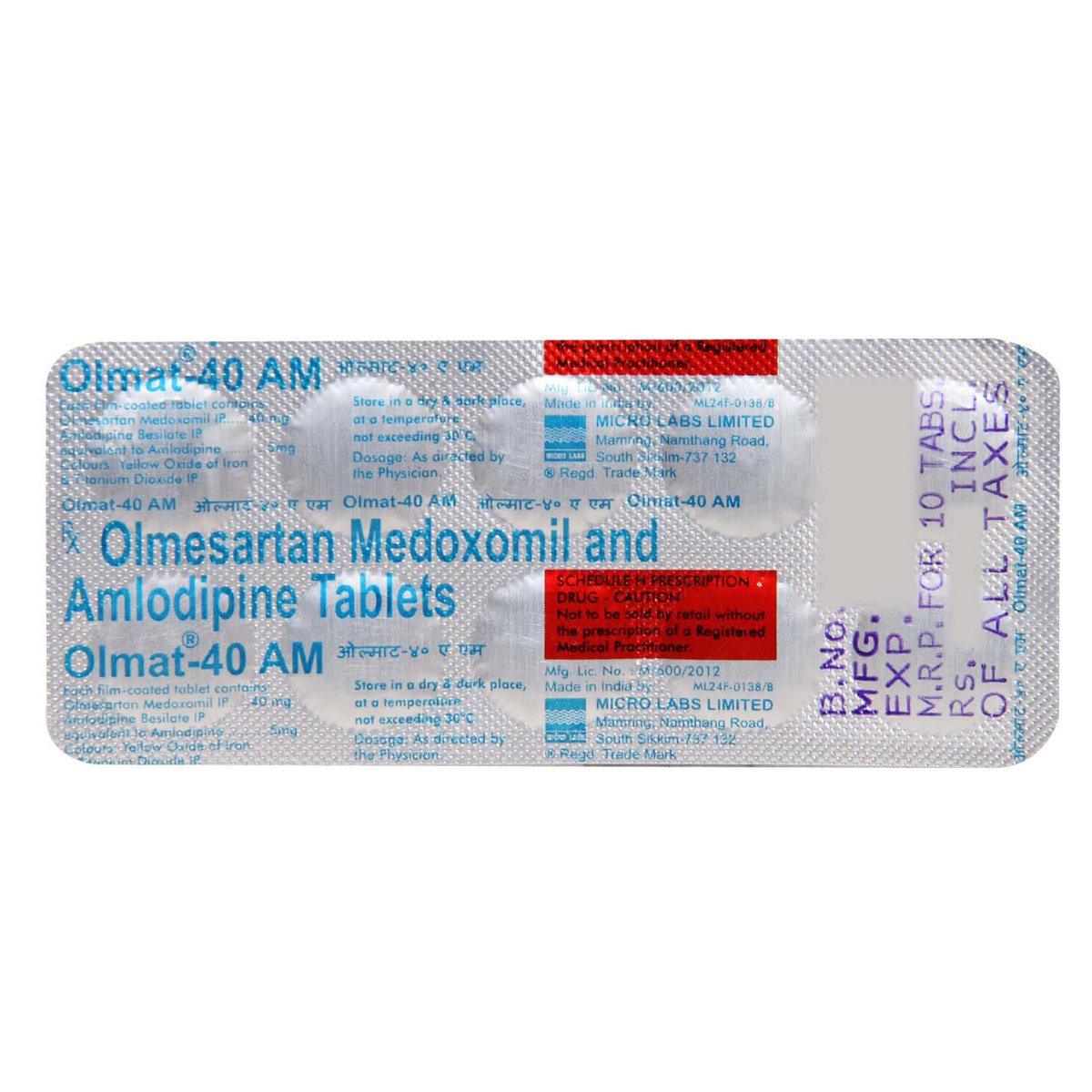 Olmat-40 AM Tablet 10's, Pack of 10 TABLETS Olmat-40 AM Tablet 10's, Pack of 10 TABLETS