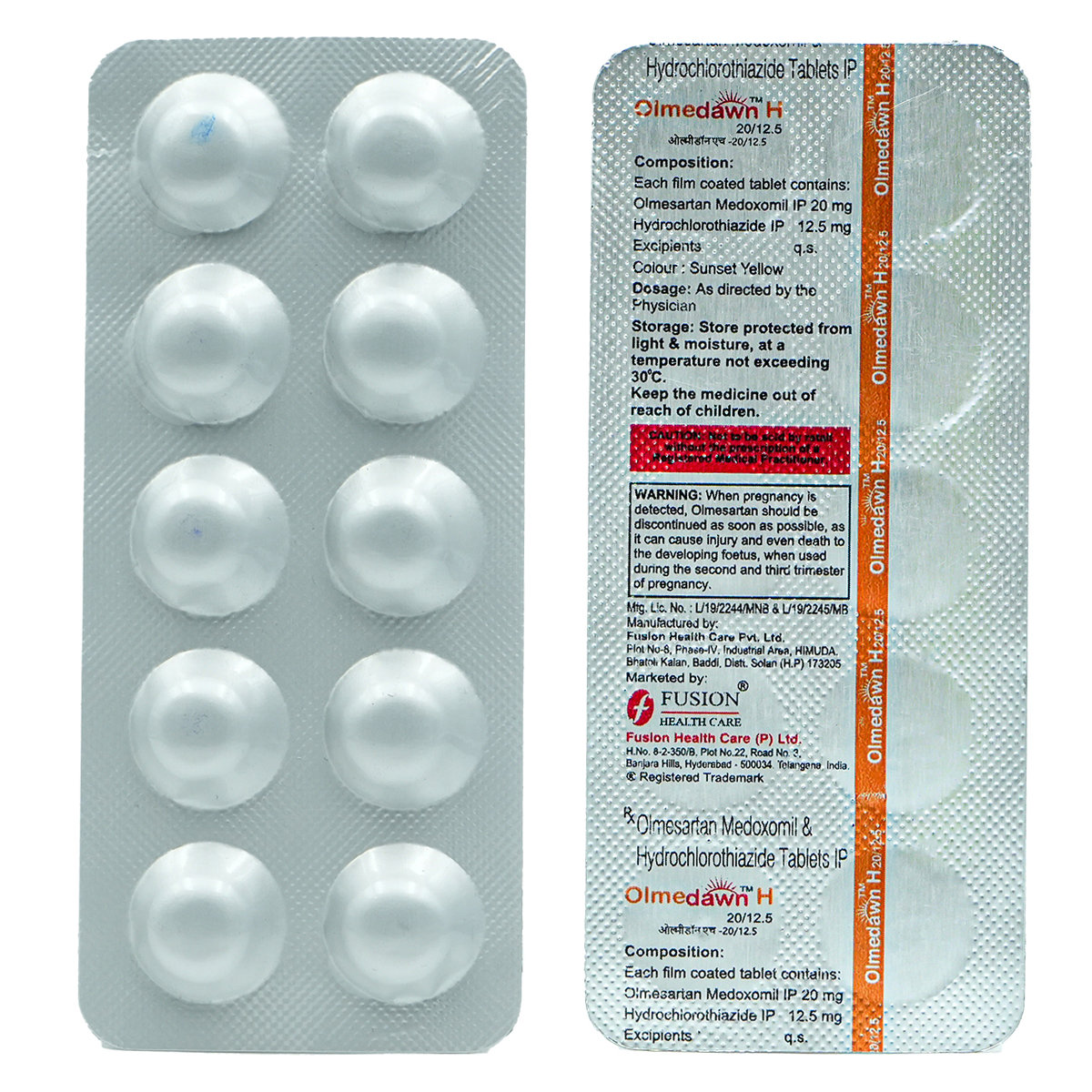 Olmedawn H 20/12.5 Tablet 10's, Pack of 10 TabletS Olmedawn H 20/12.5 Tablet 10's, Pack of 10 TabletS