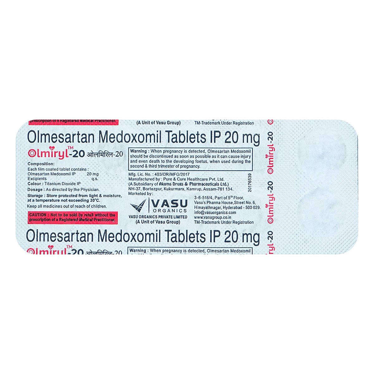 Olmiryl 20 Tablet 10's, Pack of 10 TabletS Olmiryl 20 Tablet 10's, Pack of 10 TabletS