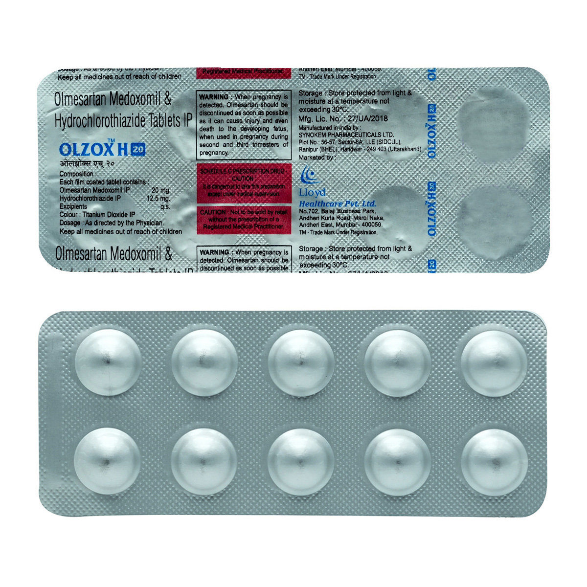 Olzox H 20 mg Tablet 10's, Pack of 10 TABLETS Olzox H 20 mg Tablet 10's, Pack of 10 TABLETS