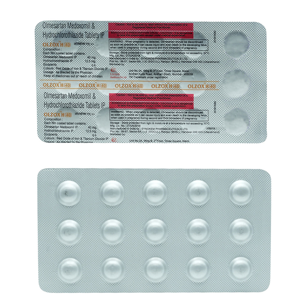 Olzox H 40 mg Tablet 15's, Pack of 15 TABLETS Olzox H 40 mg Tablet 15's, Pack of 15 TABLETS