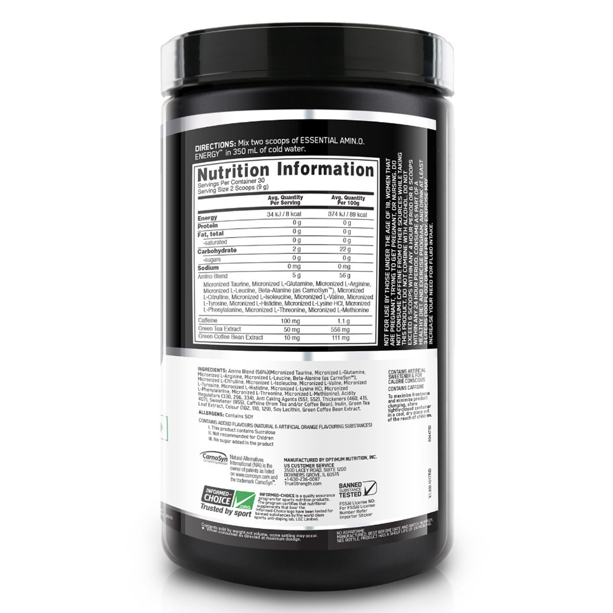 Optimum Nutrition (ON) Essential Amino Energy Orange Flavour Powder, 270 gm, Pack of 1 Optimum Nutrition (ON) Essential Amino Energy Orange Flavour Powder, 270 gm, Pack of 1
