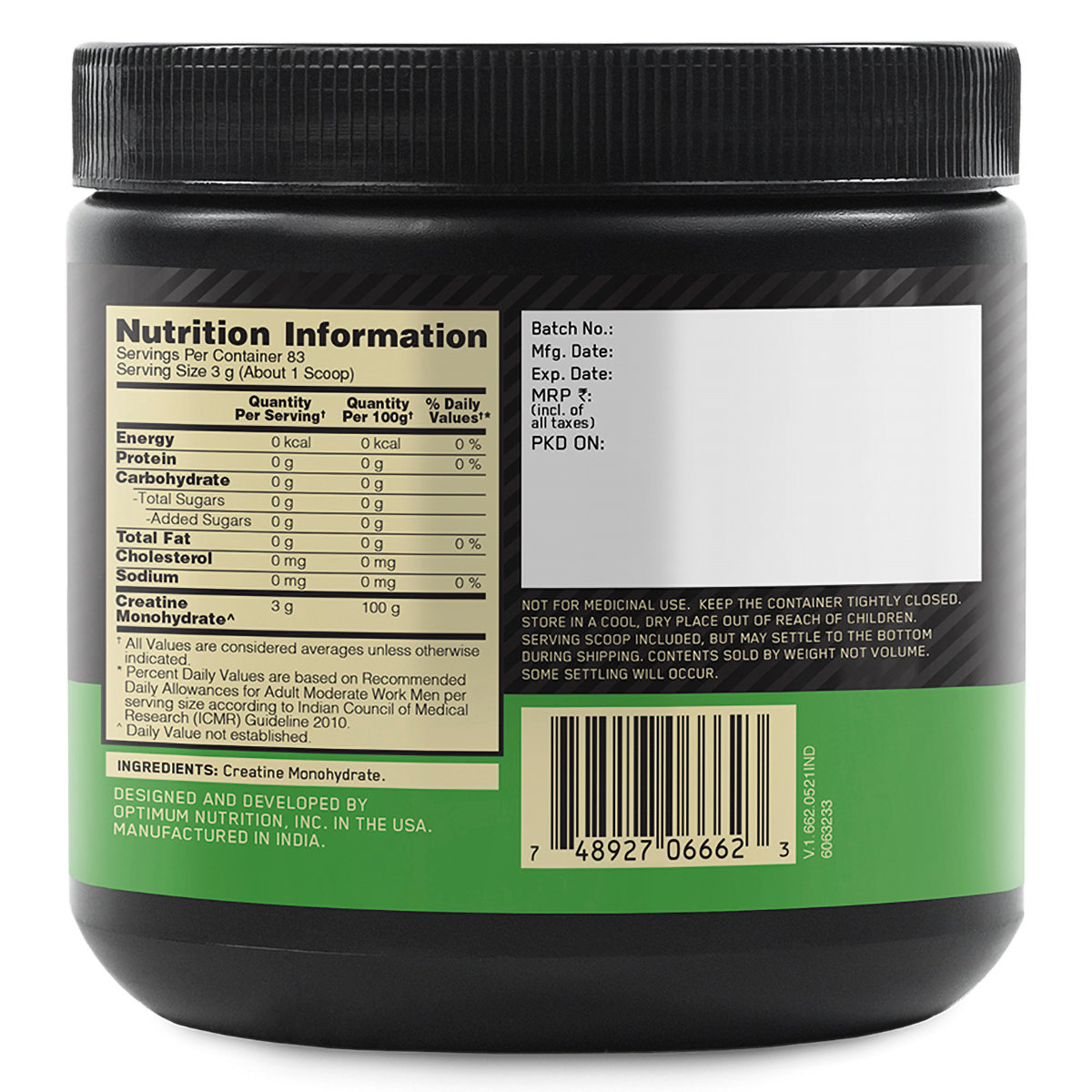 Optimum Nutrition (ON) Micronised Creatine Unflavour Powder, 250 gm, Pack of 1 Optimum Nutrition (ON) Micronised Creatine Unflavour Powder, 250 gm, Pack of 1