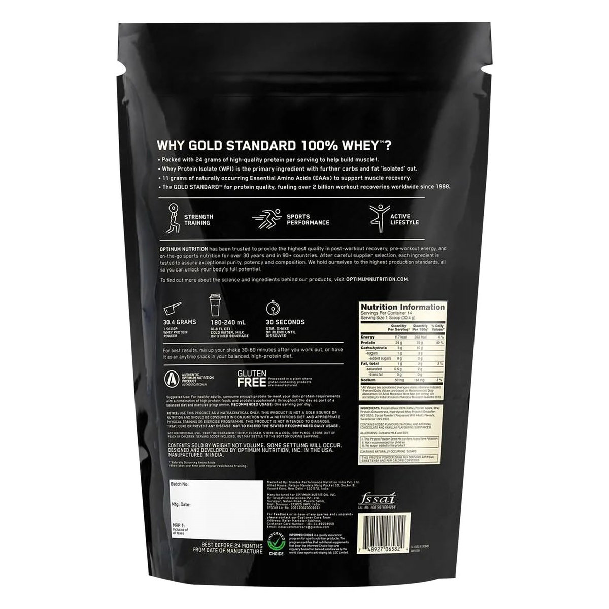 Optimum Nutrition (ON) Gold Standard 100% Whey Protein Double Rich Chocolate Flavour Powder, 454 gm, Pack of 1 Optimum Nutrition (ON) Gold Standard 100% Whey Protein Double Rich Chocolate Flavour Powder, 454 gm, Pack of 1