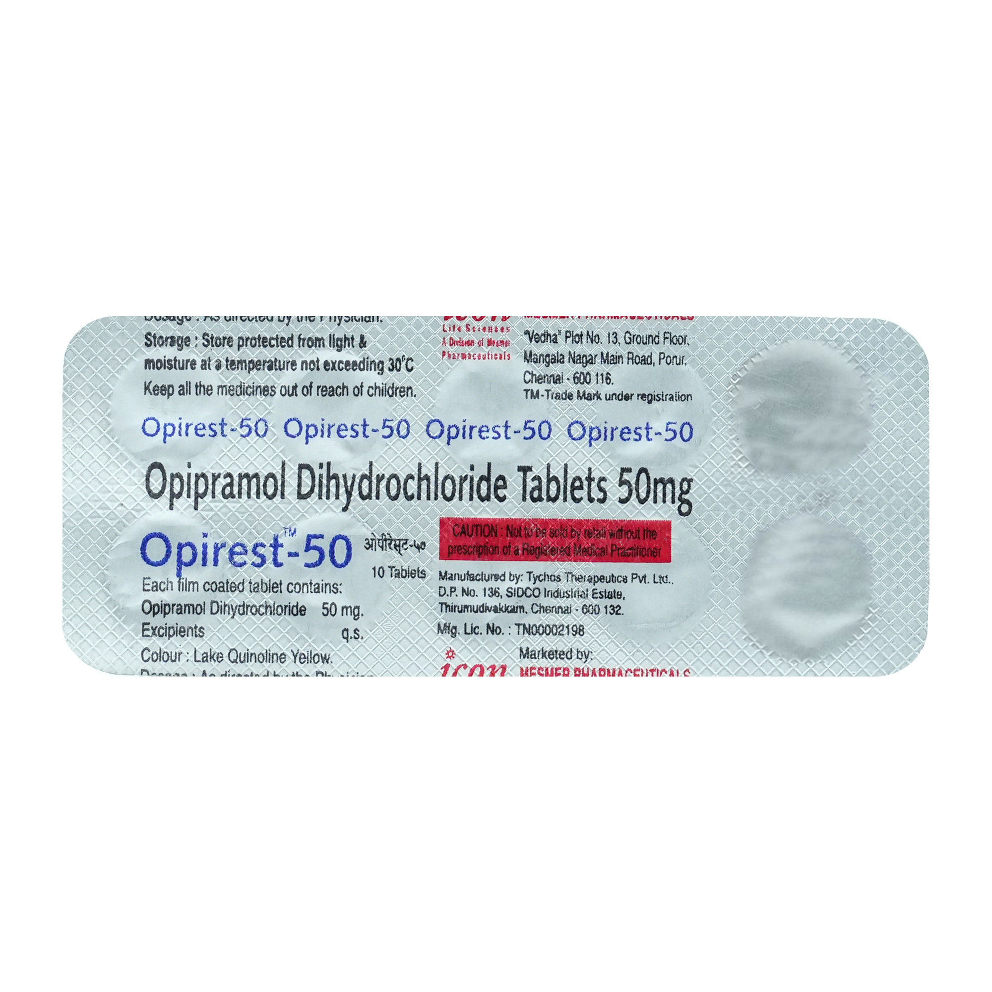 Opirest-50 Tablet 10's, Pack of 10 TABLETS Opirest-50 Tablet 10's, Pack of 10 TABLETS