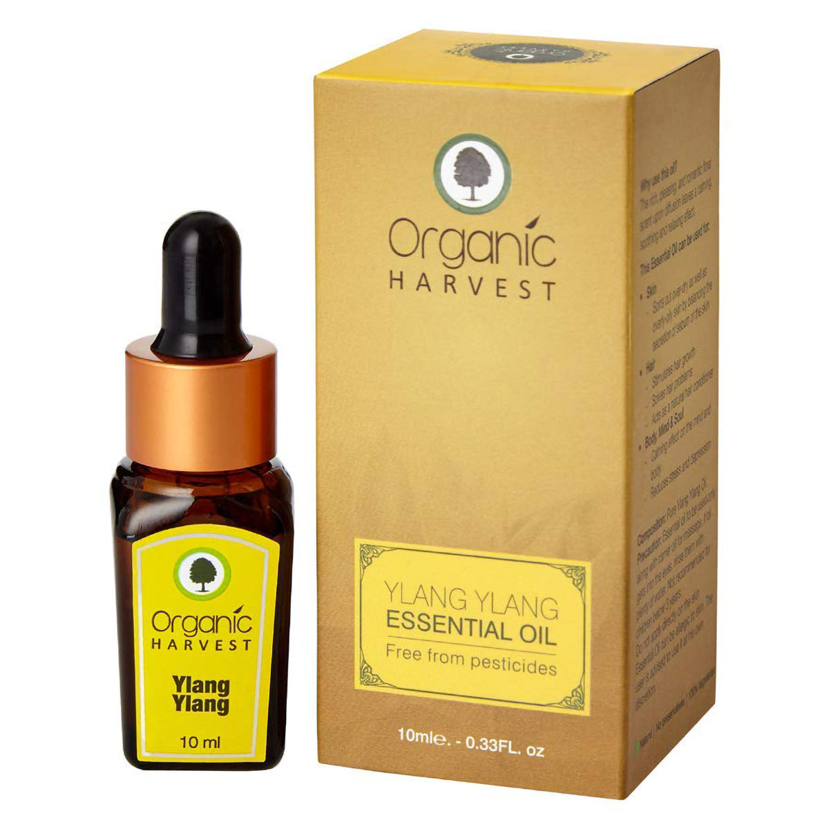 Organic Harvest Ylang Ylang Essential Oil 10 ml | Pue Ylang Ylang Oil | Delievers Soothing, Calming & Relaxing Effects | For Skin, Hair, Body, Mind & Soul | Natural | 100% Vegetarian, Pack of 1 Organic Harvest Ylang Ylang Essential Oil 10 ml | Pue Ylang Ylang Oil | Delievers Soothing, Calming & Relaxing Effects | For Skin, Hair, Body, Mind & Soul | Natural | 100% Vegetarian, Pack of 1