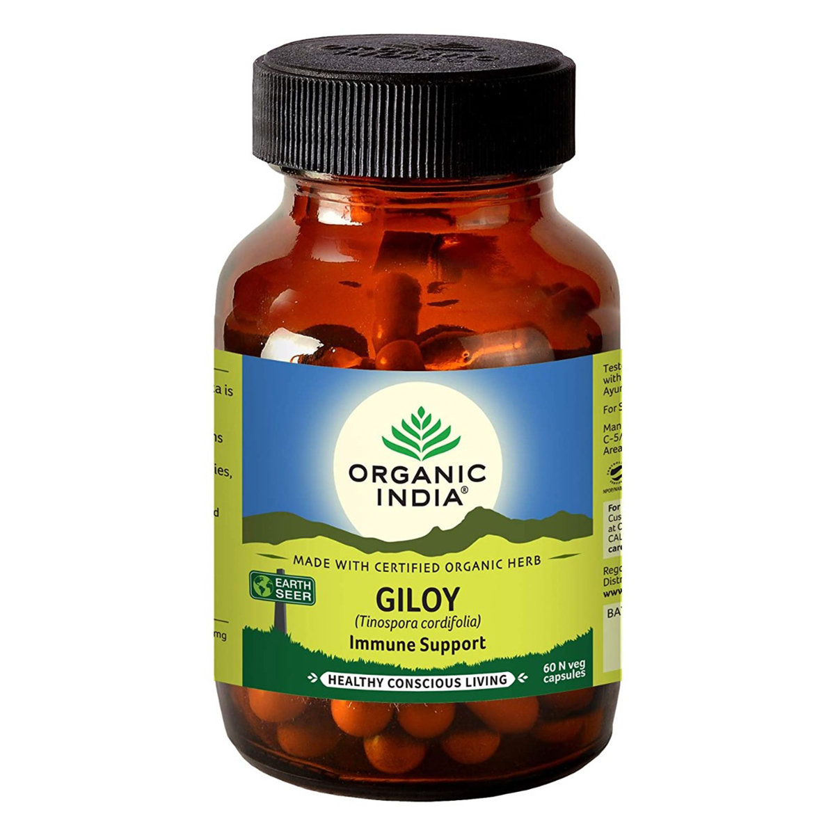 Organic India Giloy for Immune Suuport, 60 Veg Capsules, Pack of 1 Organic India Giloy for Immune Suuport, 60 Veg Capsules, Pack of 1