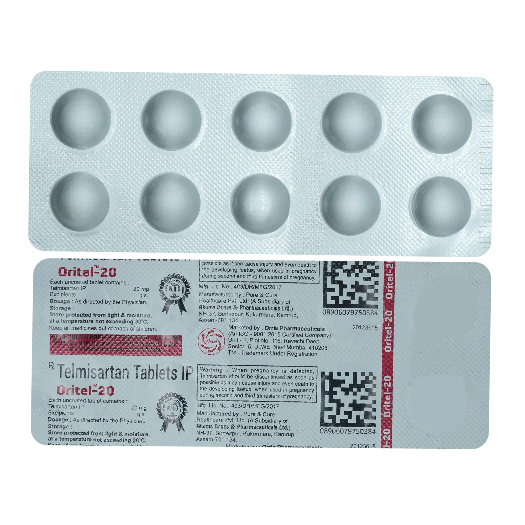 ORITEL 20 TABLET 10'S, Pack of 10 TabletS ORITEL 20 TABLET 10'S, Pack of 10 TabletS