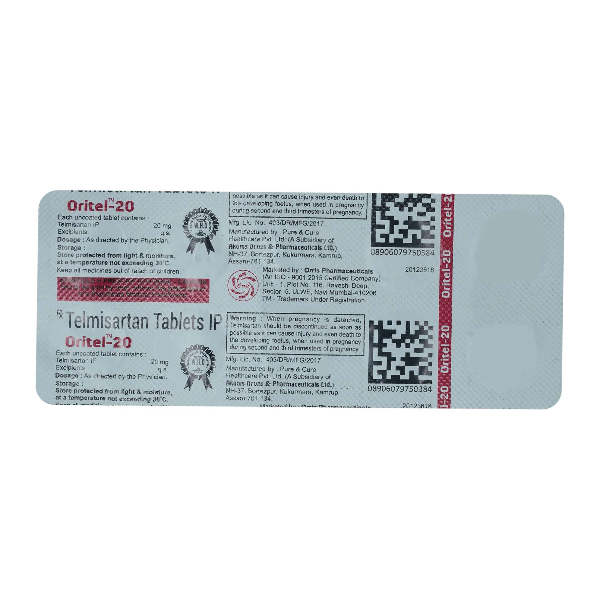 ORITEL 20 TABLET 10'S, Pack of 10 TabletS ORITEL 20 TABLET 10'S, Pack of 10 TabletS