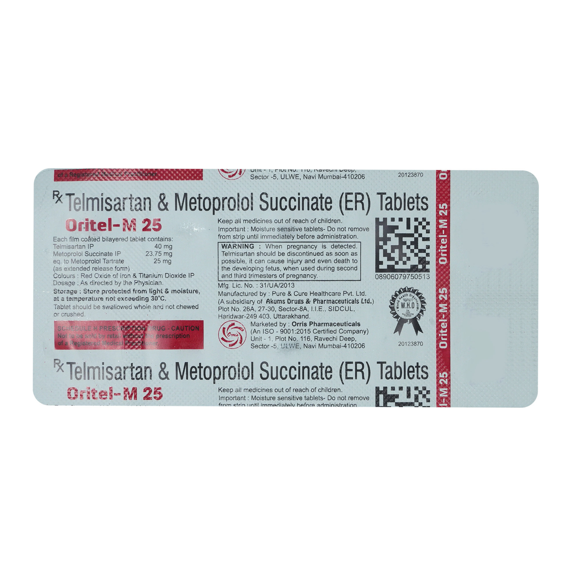 Oritel-M 25 Tablet 10's, Pack of 10 TabletS Oritel-M 25 Tablet 10's, Pack of 10 TabletS