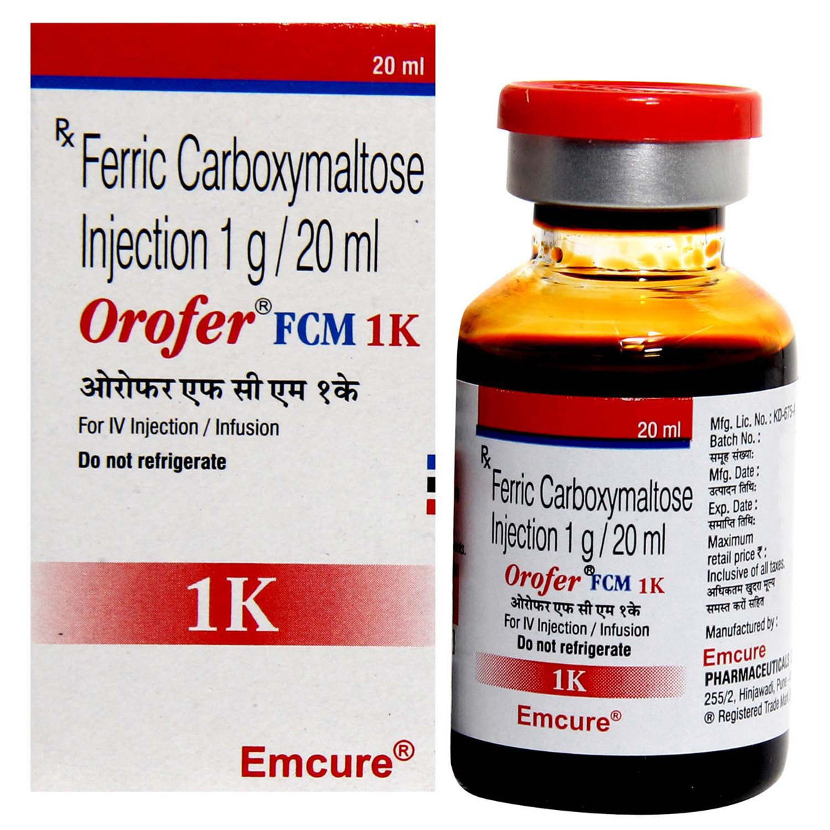 Orofer FCM 1K Injection 20 ml, Pack of 1 Injection Orofer FCM 1K Injection 20 ml, Pack of 1 Injection