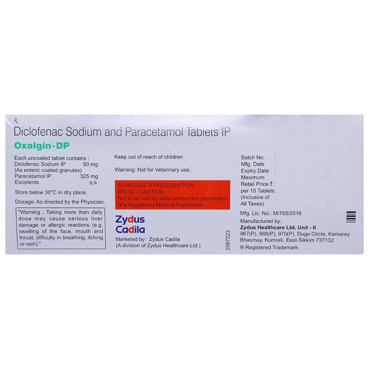 Oxalgin-DP Tablet 15's, Pack of 15 TABLETS Oxalgin-DP Tablet 15's, Pack of 15 TABLETS