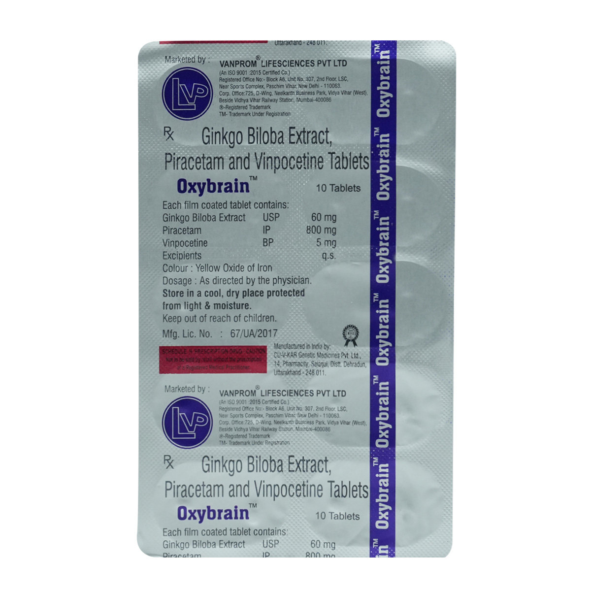 Oxybrain Tablet 10's, Pack of 10 TABLETS Oxybrain Tablet 10's, Pack of 10 TABLETS