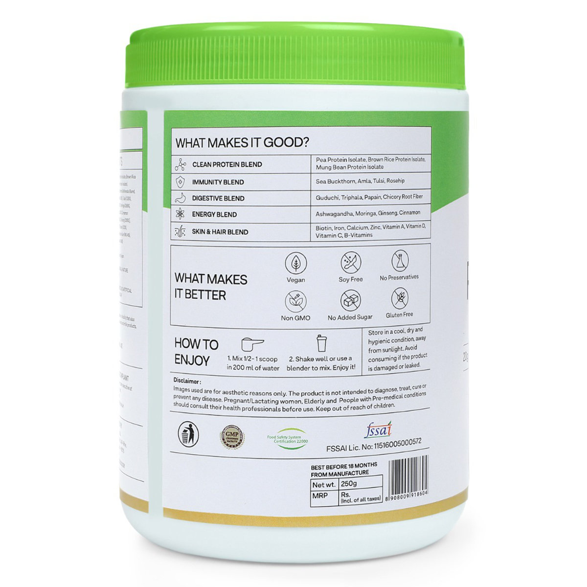 OZiva Super Food Plant Protein Coco Vanilla Flavour Powder, 250 gm, Pack of 1 OZiva Super Food Plant Protein Coco Vanilla Flavour Powder, 250 gm, Pack of 1