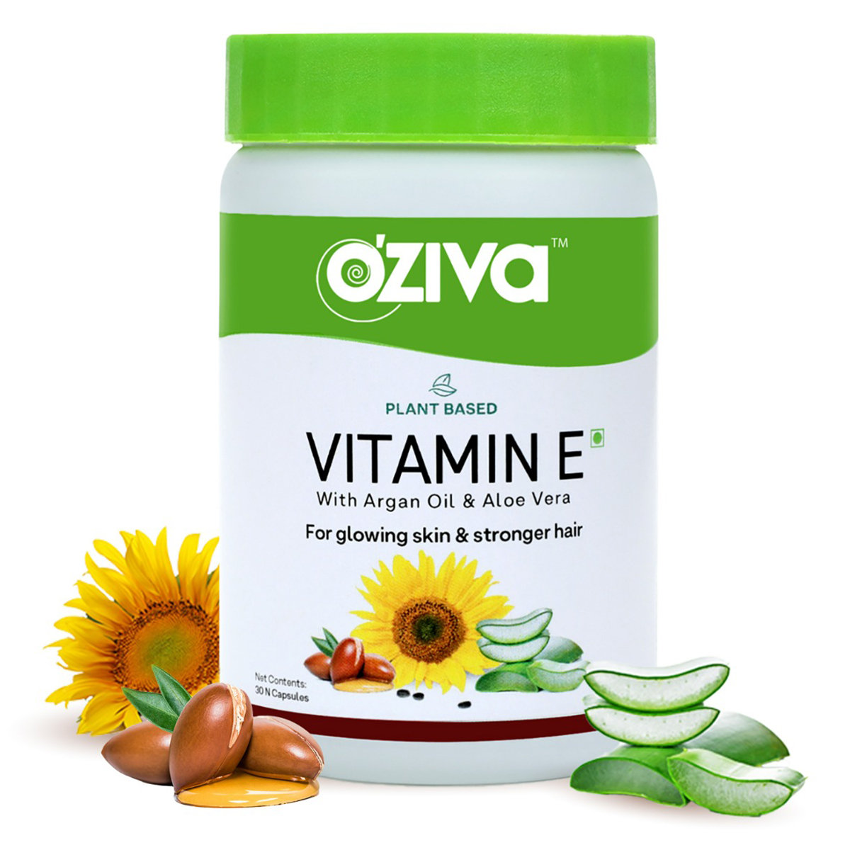 OZiva Plant Based Vitamin E, 30 Capsules, Pack of 1 OZiva Plant Based Vitamin E, 30 Capsules, Pack of 1