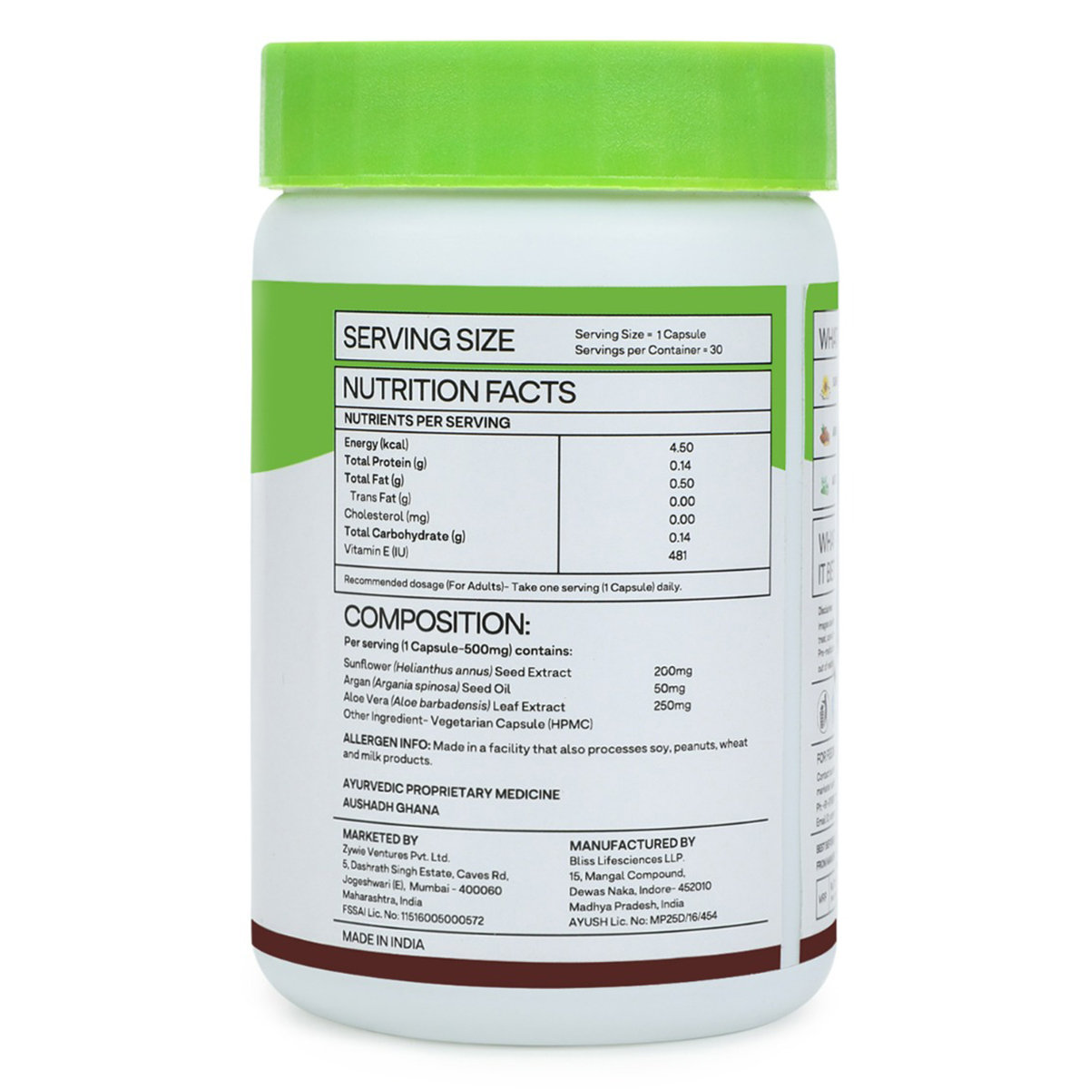 OZiva Plant Based Vitamin E, 30 Capsules, Pack of 1 OZiva Plant Based Vitamin E, 30 Capsules, Pack of 1