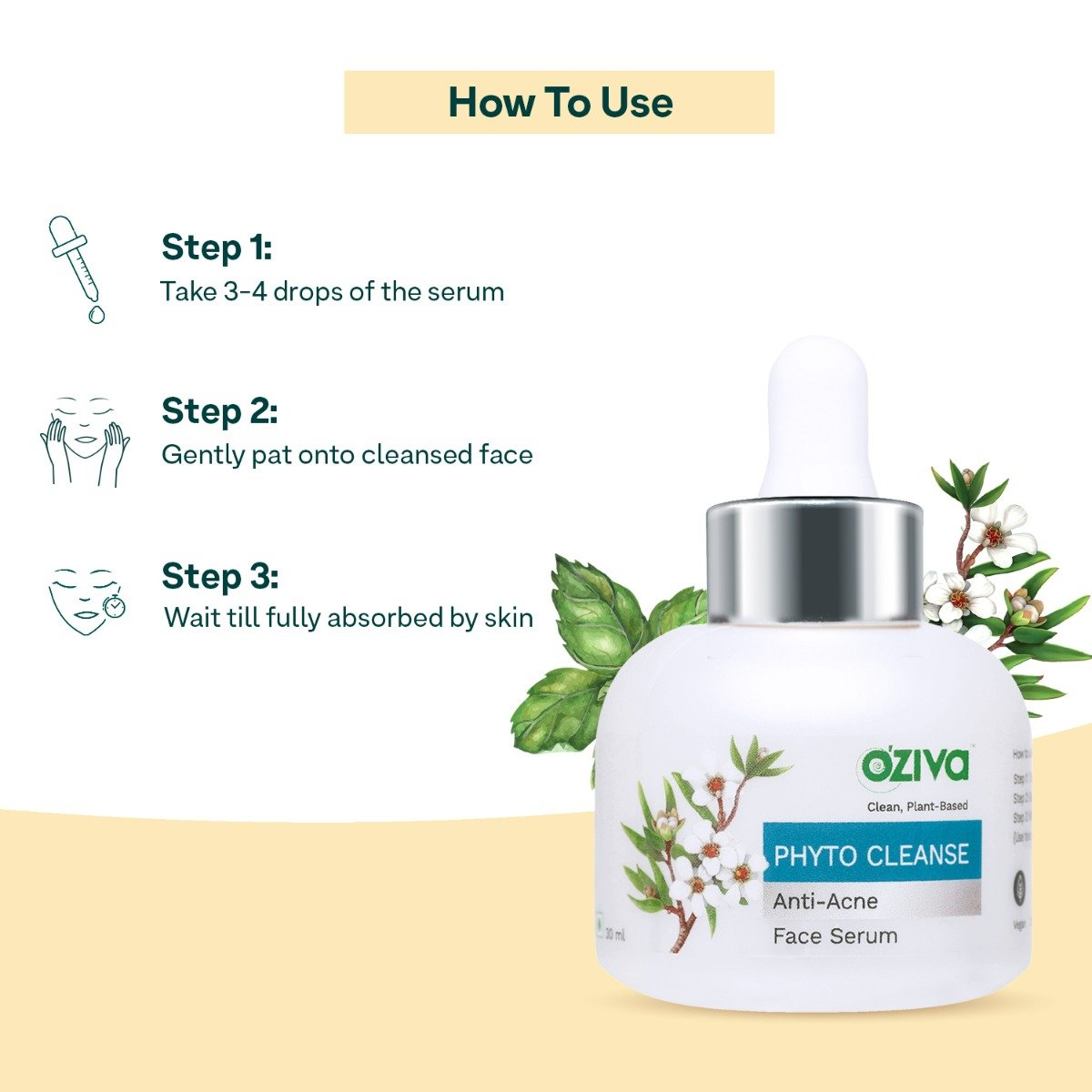 OZiva Phyto Cleanse Anti-Acne Face Serum 30 ml | Ceylon Cinnamon, Phyto Niacinamide, Tea Tree | Controls Acne | Reduces Blemish | For Men & Women | For Oily, Combination, Acne Prone Skin & All Skin Type, Pack of 1 OZiva Phyto Cleanse Anti-Acne Face Serum 30 ml | Ceylon Cinnamon, Phyto Niacinamide, Tea Tree | Controls Acne | Reduces Blemish | For Men & Women | For Oily, Combination, Acne Prone Skin & All Skin Type, Pack of 1