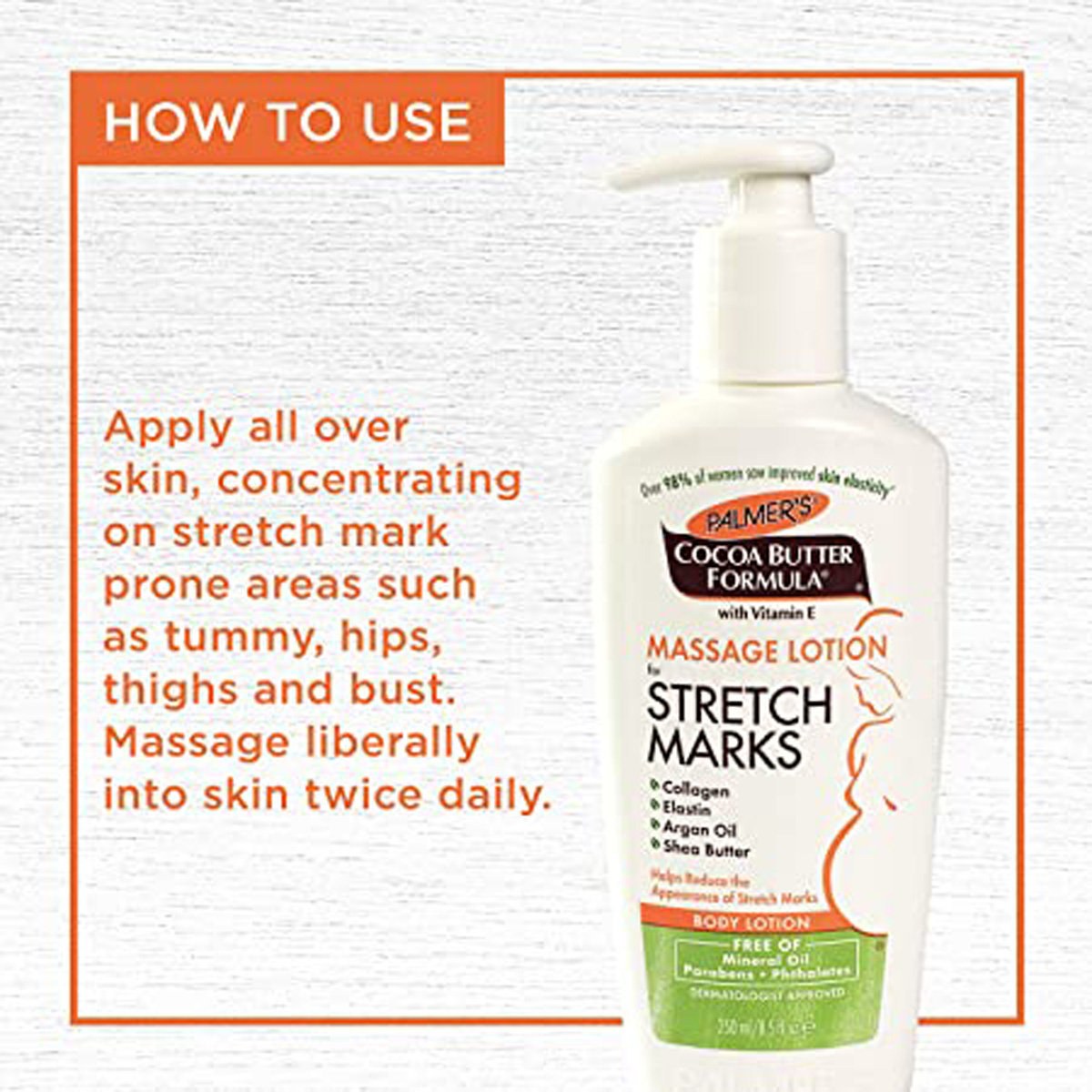 Palmers Cocoa Butter Formula Stretch Marks Massage Lotion 250 ml | Collagen, Elastin, Argan Oil, Shea Butter, Cocoa Butter & Vitamin E | Reduces Stretch Marks |, Pack of 1 Palmers Cocoa Butter Formula Stretch Marks Massage Lotion 250 ml | Collagen, Elastin, Argan Oil, Shea Butter, Cocoa Butter & Vitamin E | Reduces Stretch Marks |, Pack of 1