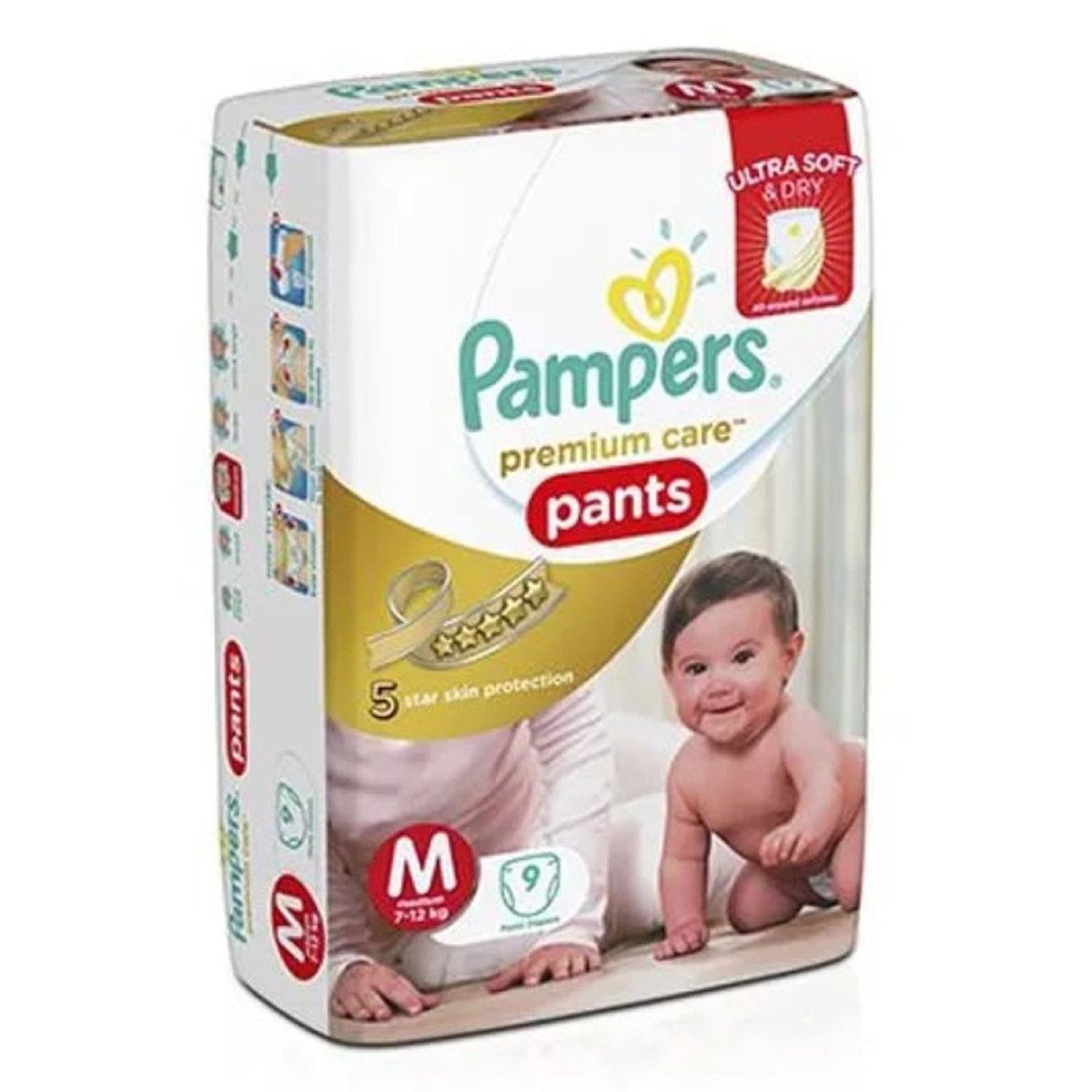 Pampers Premium Care Diaper Pants Medium, 9 Count, Pack of 1 Pampers Premium Care Diaper Pants Medium, 9 Count, Pack of 1